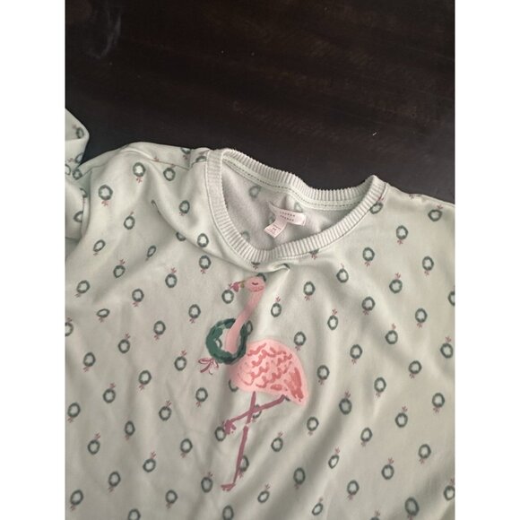 LAUREN CONRAD Flamingo Christmas Women’s Size M PJ Shirt Pants 2 Piece Set - Picture 3 of 7
